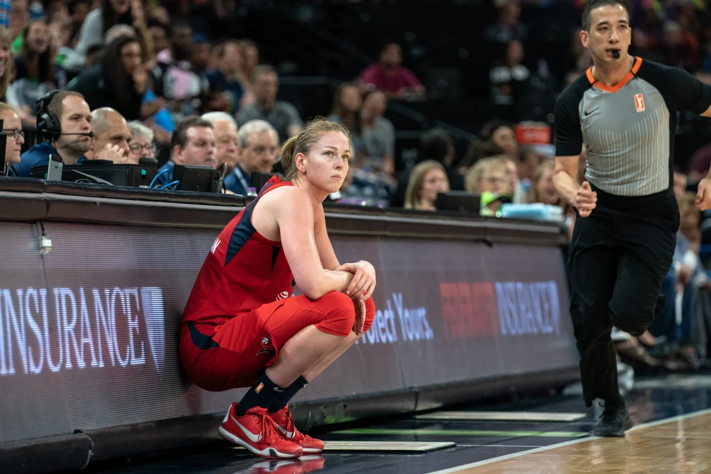 Emma Meesseman, de Bélgica, en acción durante un partido del Mundial femenino de básquet.