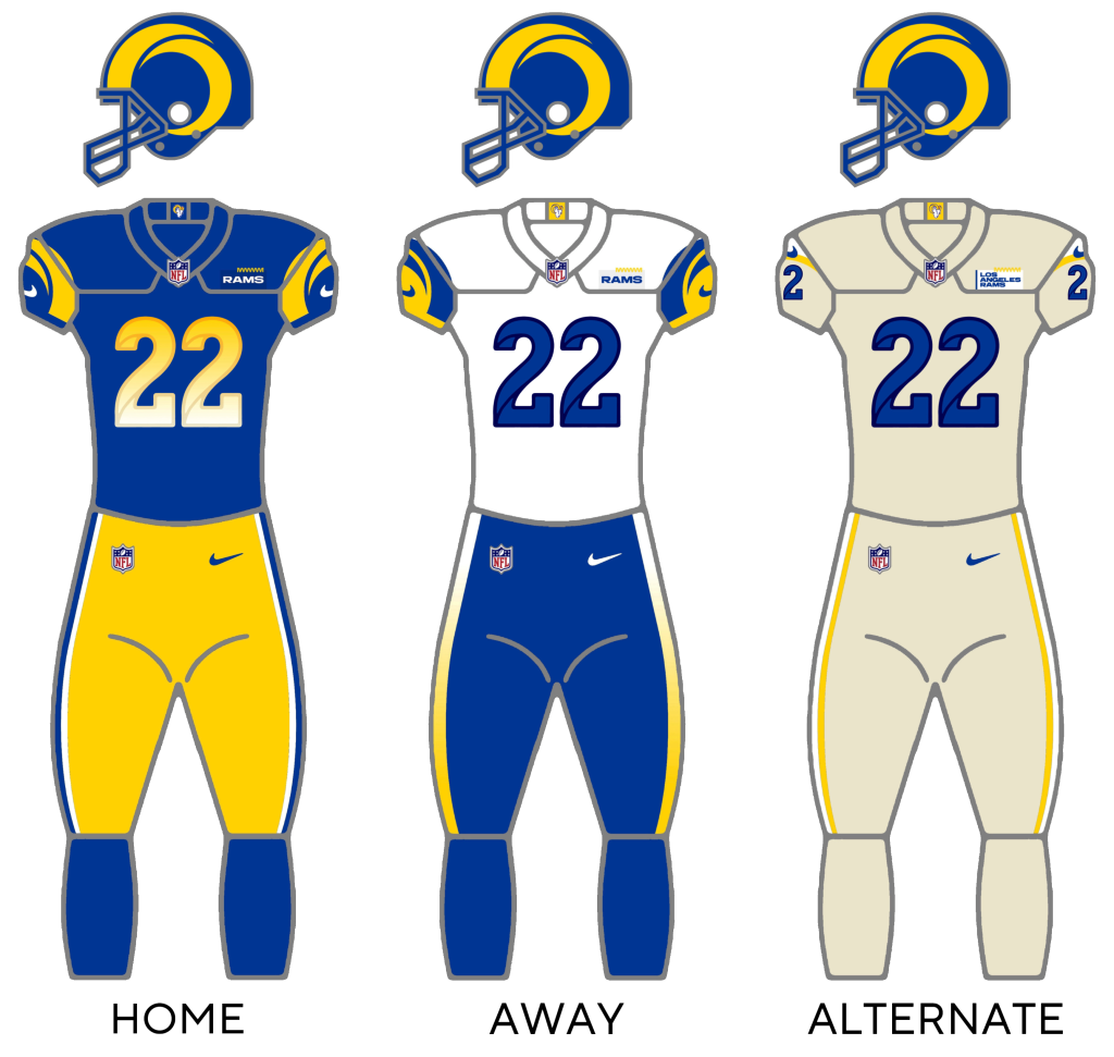 Jugadores de Los Angeles Rams en la previa de un partido de la NFL.