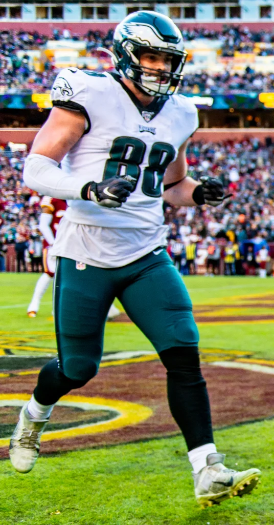 El ala cerrada de los Philadelphia Eagles, Dallas Goedert, en una foto de archivo durante un partido de la NFL.
